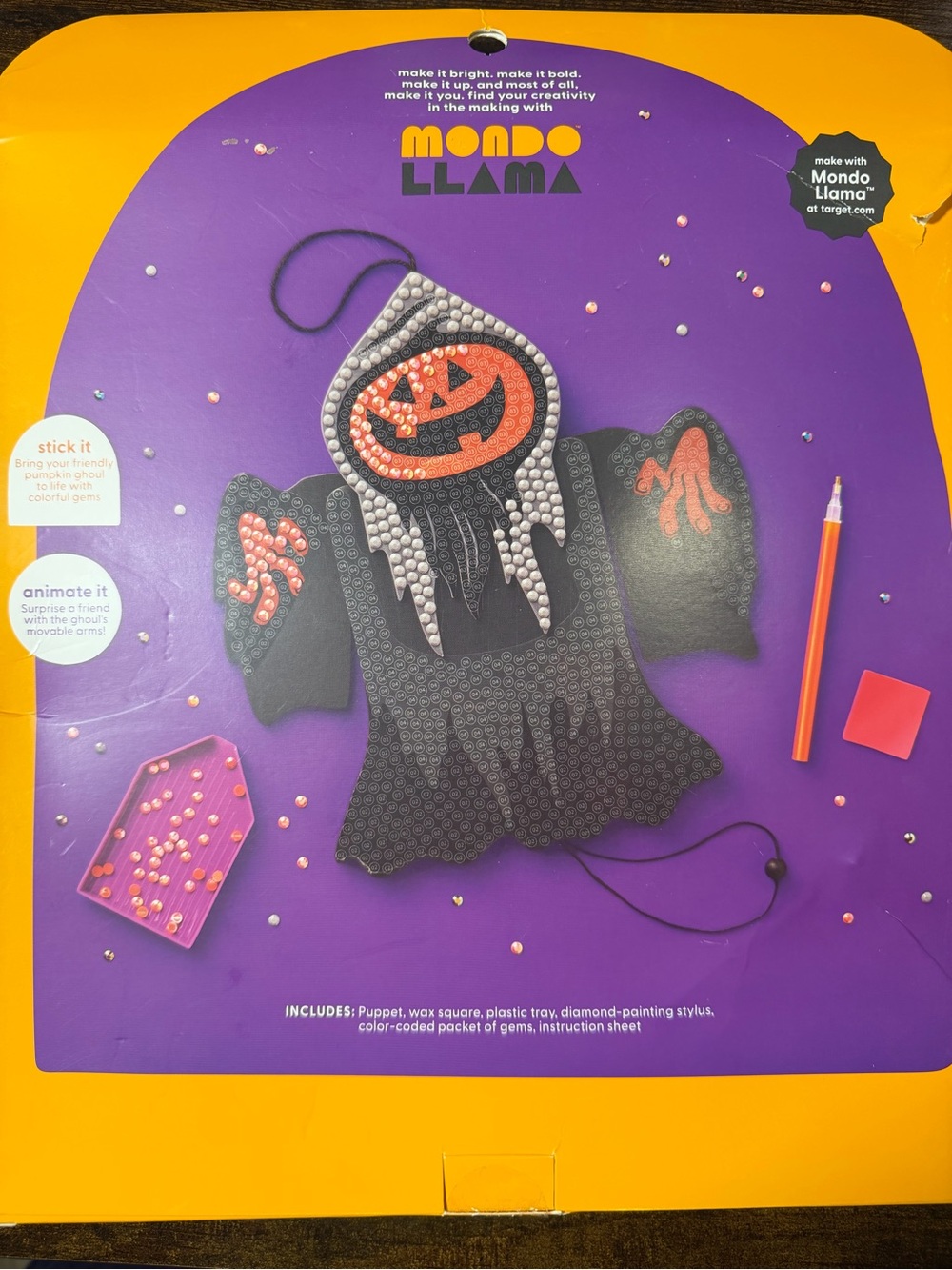 Mondo Llama Kids Create-Your-Own Gem Art Ghoul Kit. NWT - Picture 2 of 3